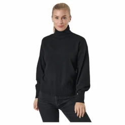 Pccava Ls High Neck Knit  Bc Black
