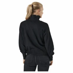 Pccava Ls High Neck Knit  Bc Black