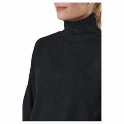 Pccava Ls High Neck Knit  Bc Black