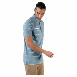 Player Striped Polo Grey