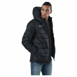 Puffer Hood Jacket Black