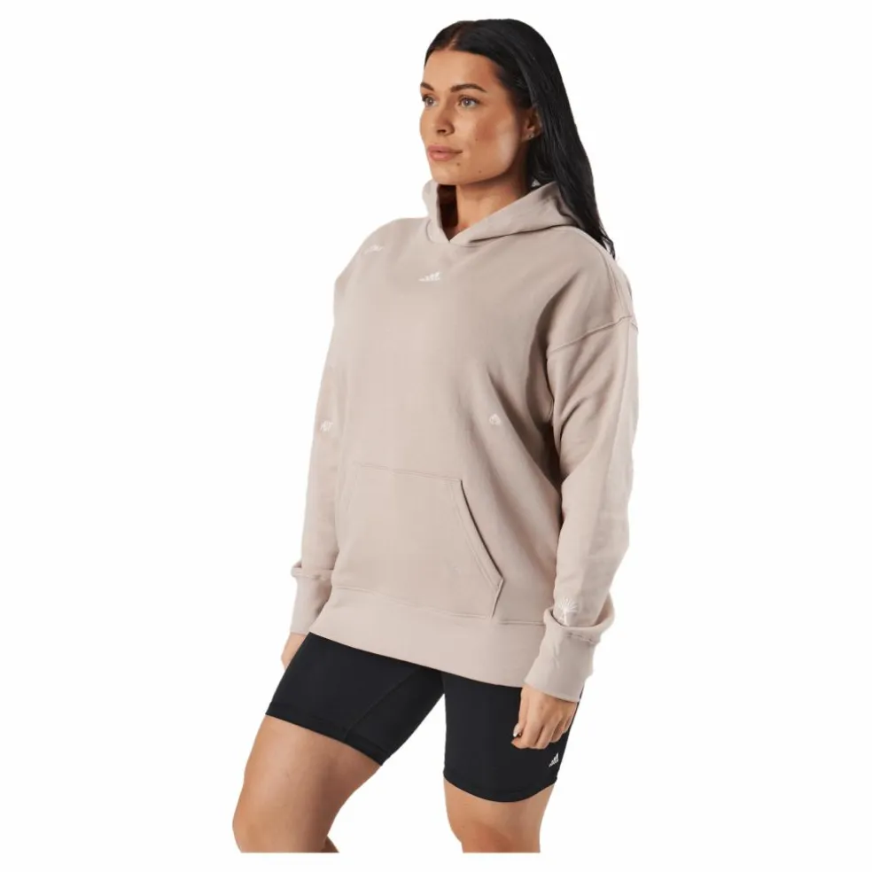 Relaxed Hoodie with Healing Crystals-Inspired Graphics Wontau/White