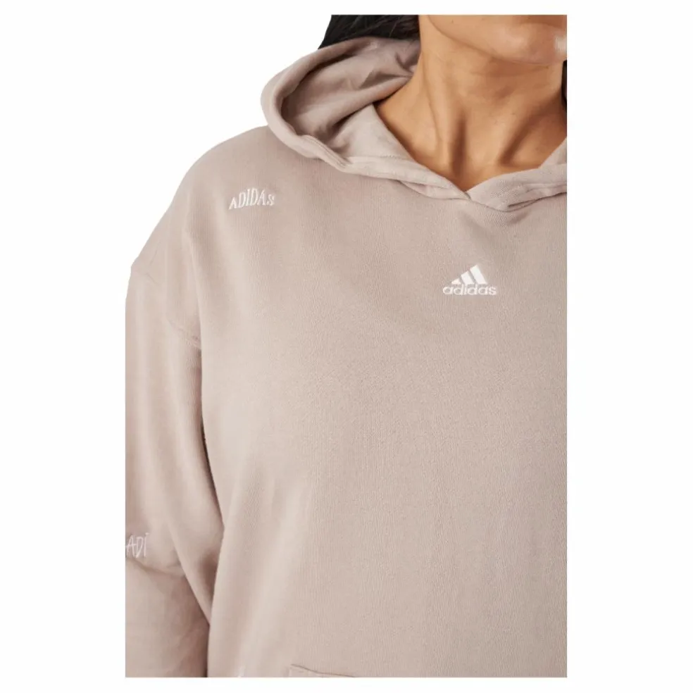 Relaxed Hoodie with Healing Crystals-Inspired Graphics Wontau/White