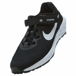Revolution 6 FlyEase Little Kids' Shoe BLACK/WHITE-DK SMOKE GREY