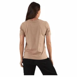 Ria Ss Fold Up Solid Tee Beige