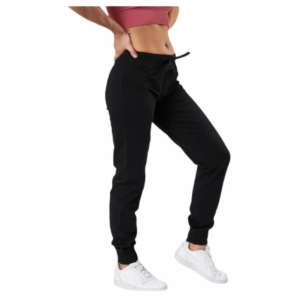 Rib Cuff Pants Svart