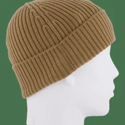 Rib Knit Brushed Wool Beanie Brown Dpc
