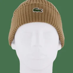 Rib Knit Brushed Wool Beanie Brown Dpc