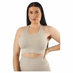 Rib Seamless Crop Top Mushroom