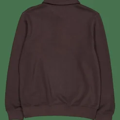 Ribbed Cotton Polo Collar Swea Brown Skb