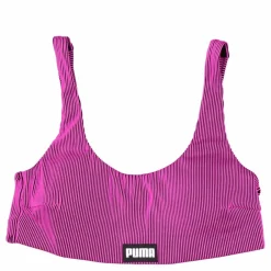 Ribbed Scoop Neck Top Pink/black