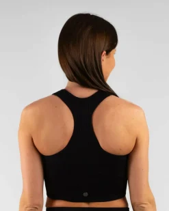 Ribbed Seamless Sport Bra Black