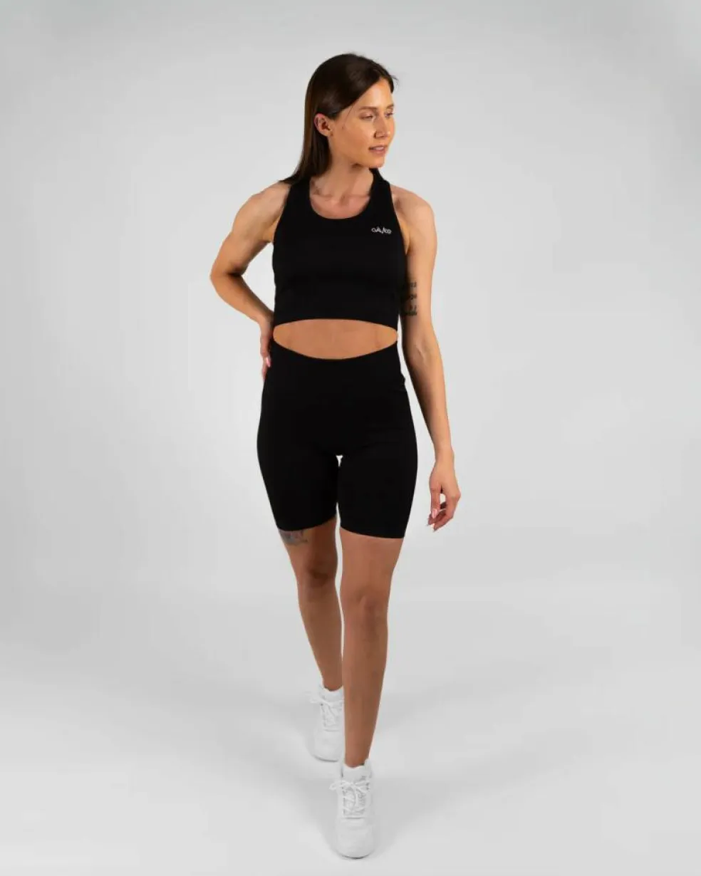 Ribbed Seamless Sport Bra Black