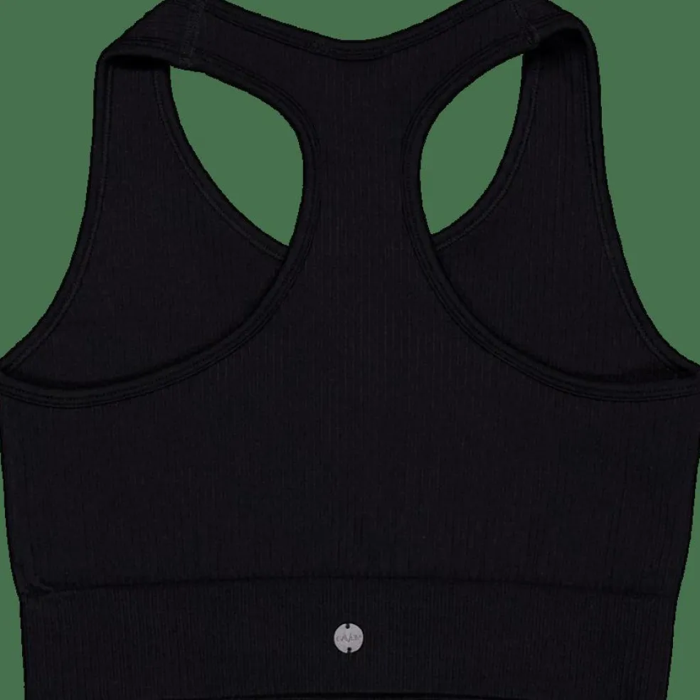 Ribbed Seamless Sport Bra Black