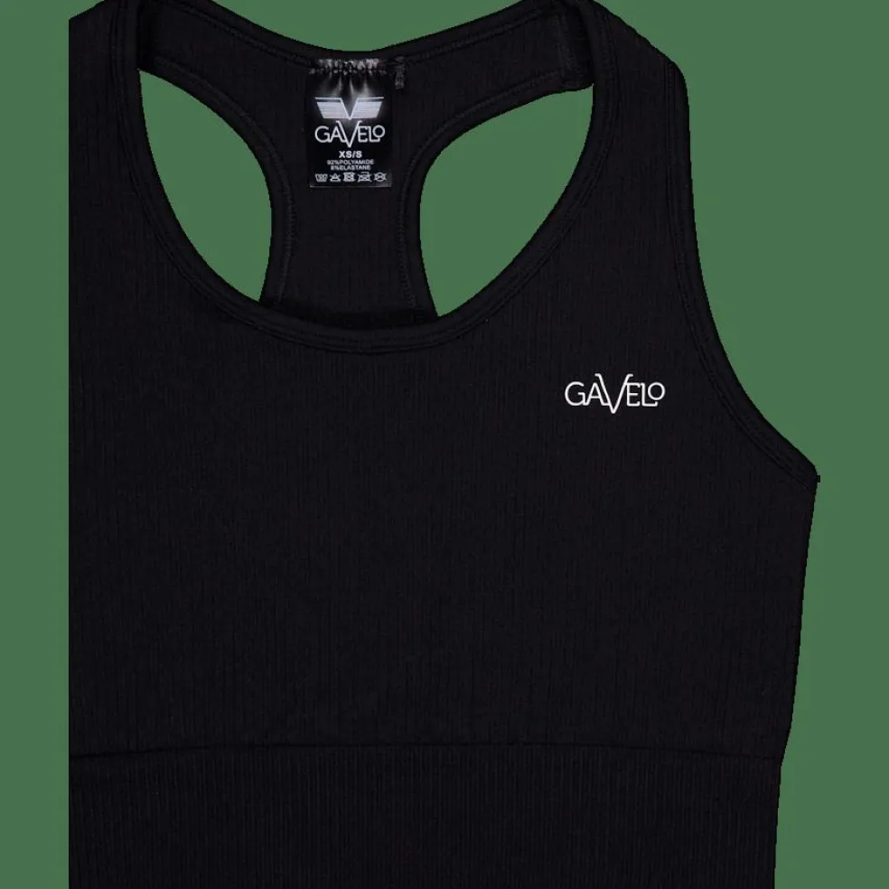 Ribbed Seamless Sport Bra Black