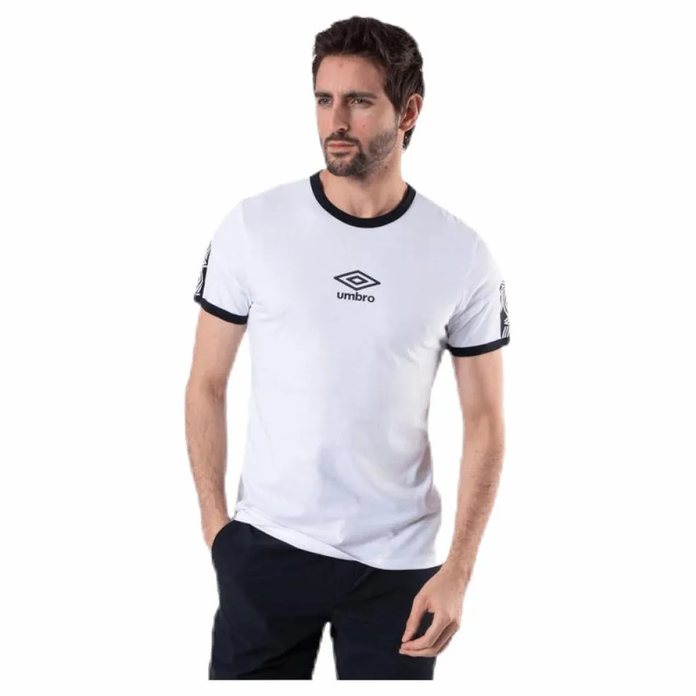 Ringer Taped Logo Tee White