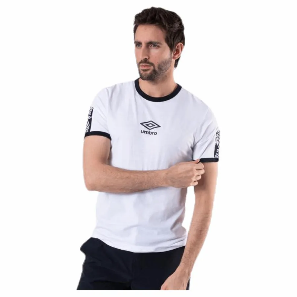 Ringer Taped Logo Tee White