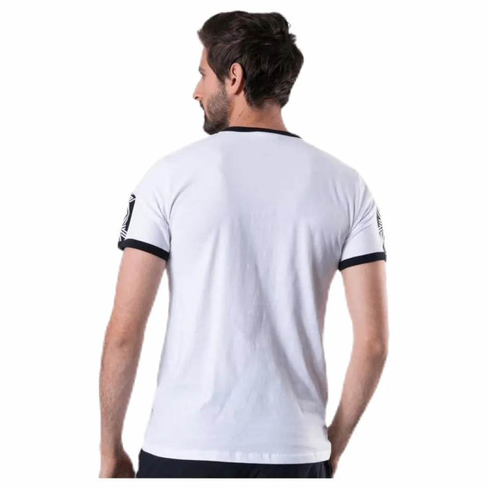 Ringer Taped Logo Tee White