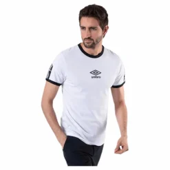 Ringer Taped Logo Tee White