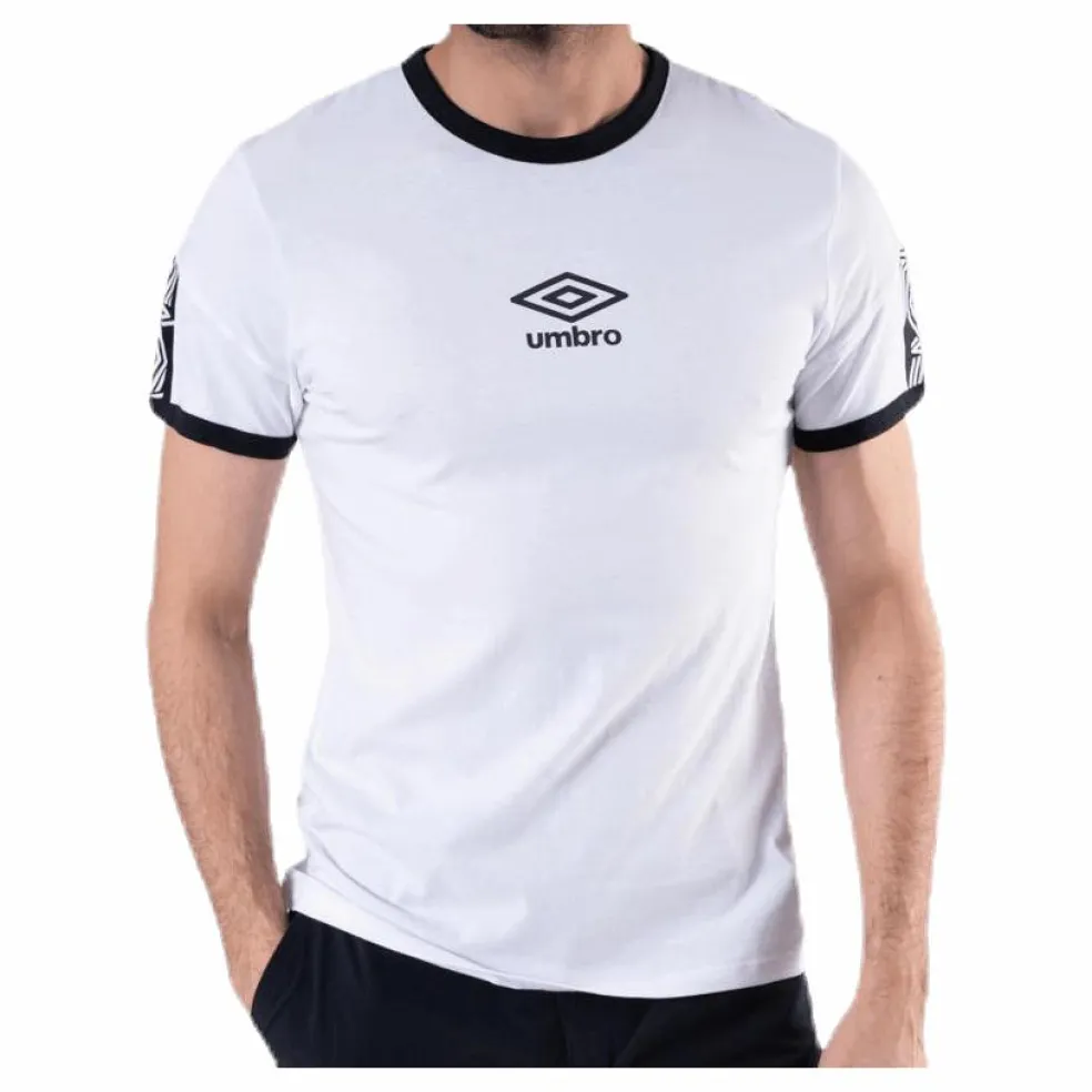 Ringer Taped Logo Tee White