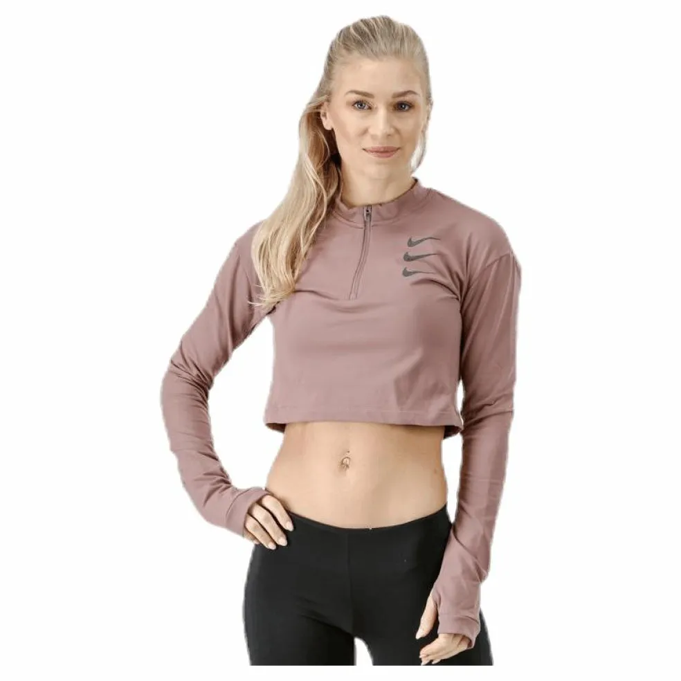 Running Division Warm Top Crop Beige