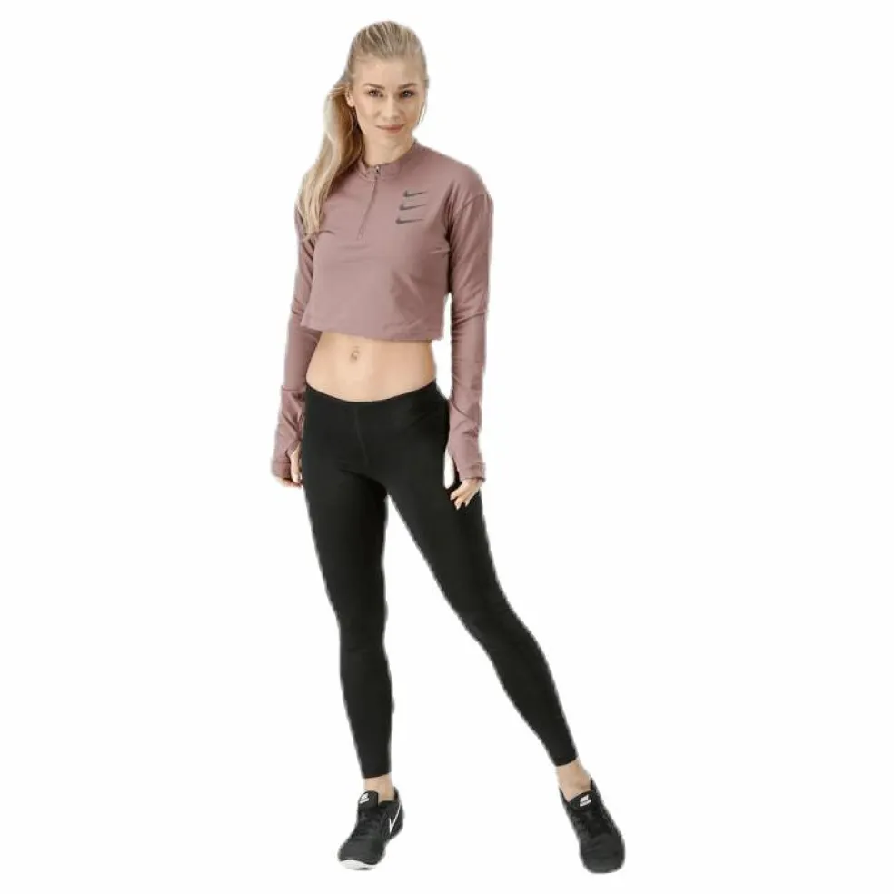 Running Division Warm Top Crop Beige