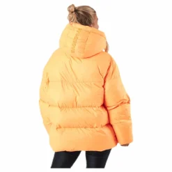 Short Padded Hood Jacket Orange