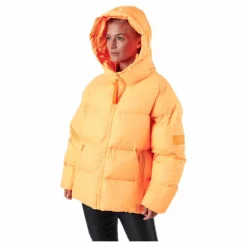 Short Padded Hood Jacket Orange
