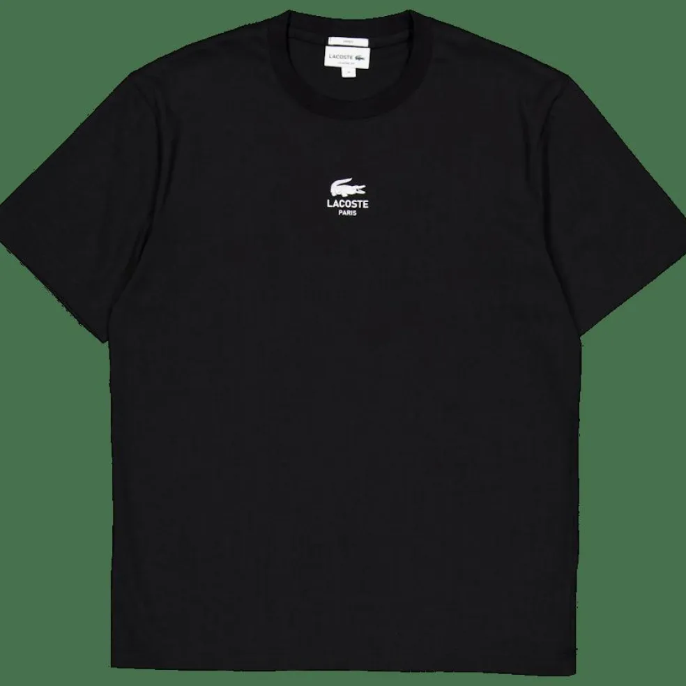 Signature Print Cotton T-shirt Black