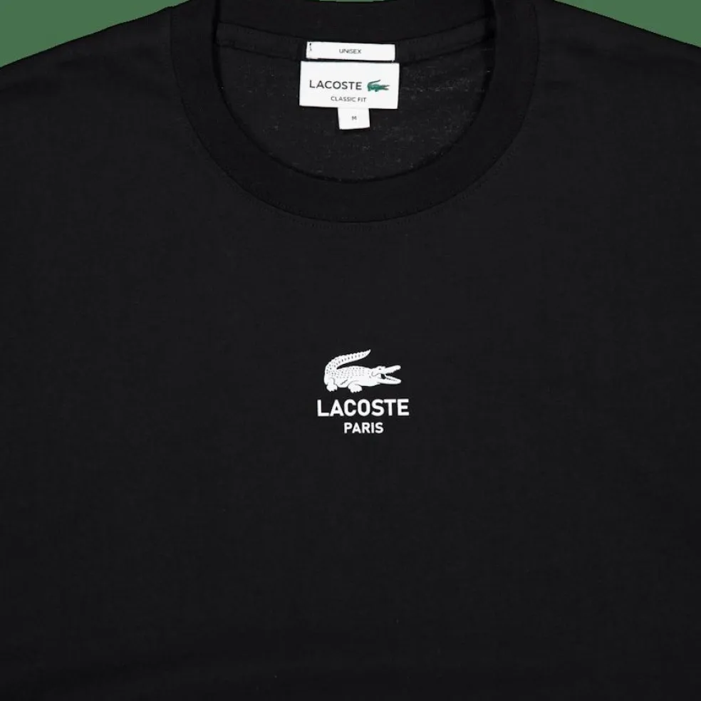 Signature Print Cotton T-shirt Black