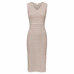 Simone S/L Dress Beige/Red