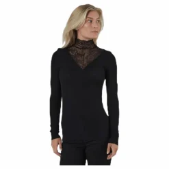 Siri Ls T-Neck Top Black