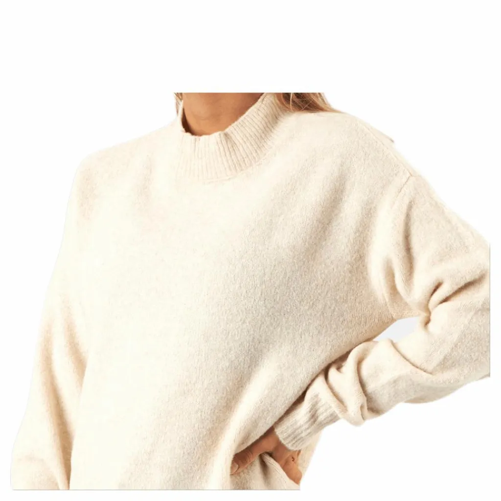 Skyla Ls O-Neck Wool Knit Grey