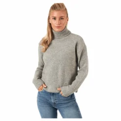 Skyla Ls Roll Neck Wool Knit Grey