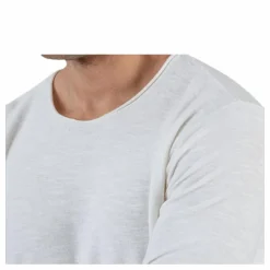 Slub Knit Crew Neck Sts White