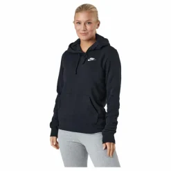 Sportswear Club Fleece Women's Pullover Hoodie BLACK/WHITE