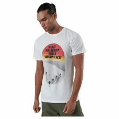 Stockholm Eat Sleep Ski White