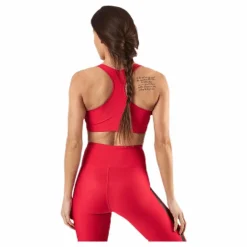 Stripe Sports Bra Red