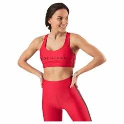 Stripe Sports Bra Red