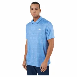 Stripe Zip Golf Polo Shirt Blufus/White