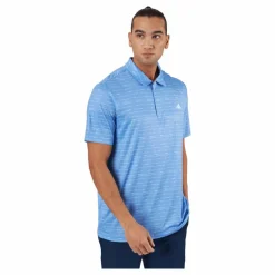 Stripe Zip Golf Polo Shirt Blufus/White