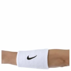 Swoosh Doublewide Wristbands White/Black