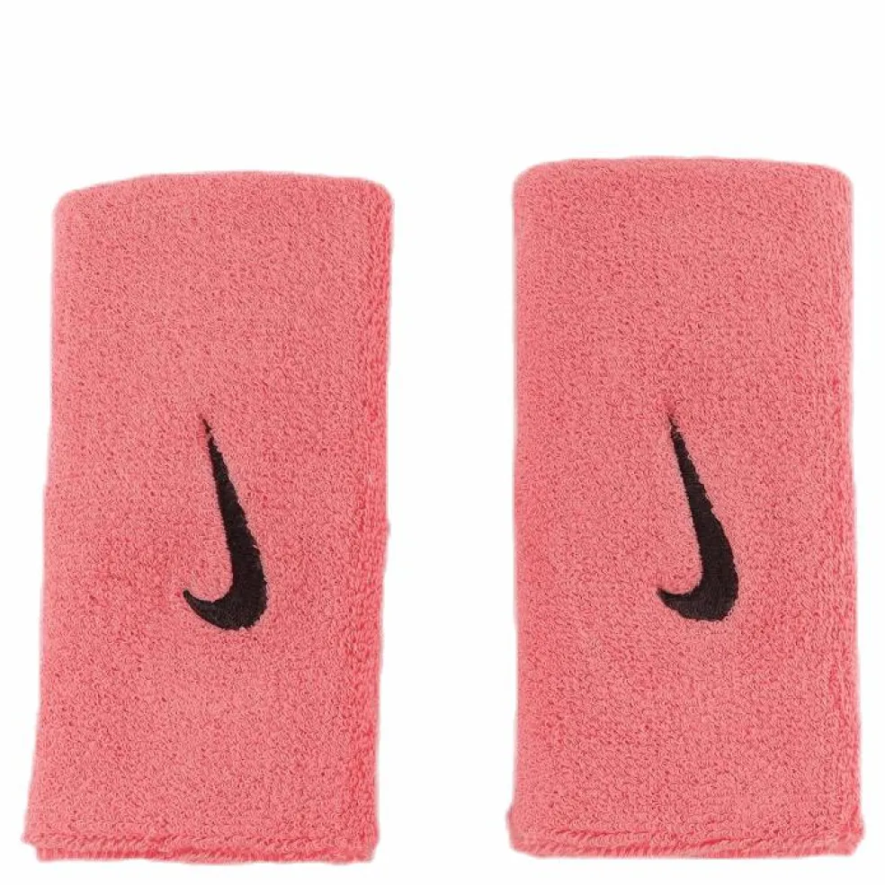 Swoosh Doublewide Wristbands Pink/Grey