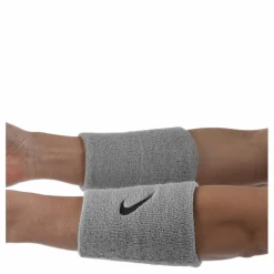 Swoosh Doublewide Wristbands Grey