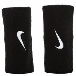 Swoosh Doublewide Wristbands White/Black