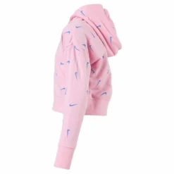 Swooshfetti Crop Hoodie Junior Pink/Blue