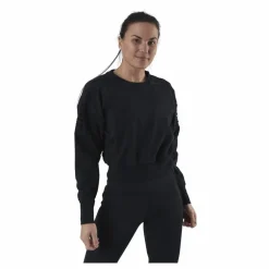 Therma Cropped Fleece LS Crew Black