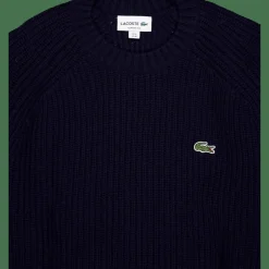 Thick Carded Wool Crew Neck Sw Navy Blue