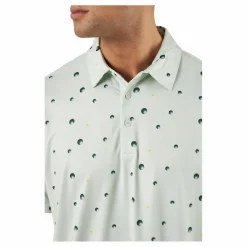 Ultimate365 Allover Print Golf Polo Shirt Linen Green / Shadow Green / Impact Yellow