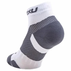 Vectr LightCush 1/4 Crew Sock White/Grey